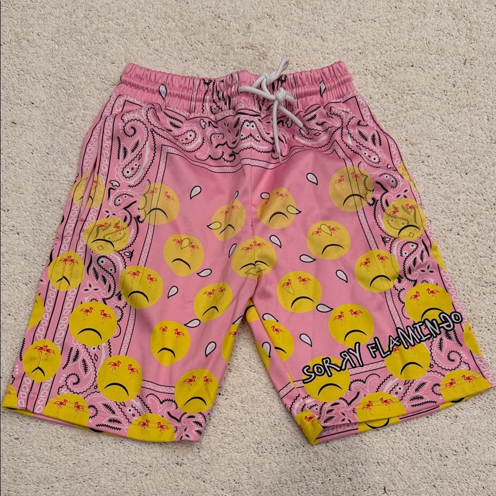 Pink and Yellow Men's Shorts
